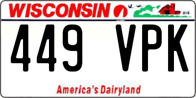 WI license plate 449VPK