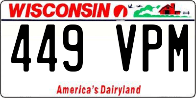 WI license plate 449VPM