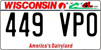 WI license plate 449VPO
