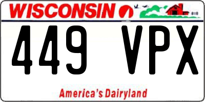 WI license plate 449VPX