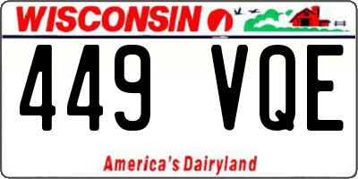 WI license plate 449VQE