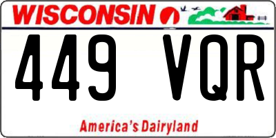 WI license plate 449VQR