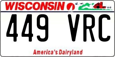 WI license plate 449VRC