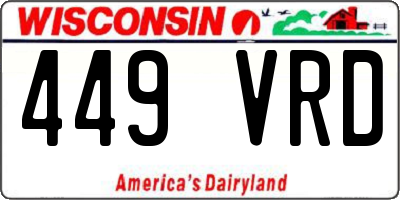 WI license plate 449VRD