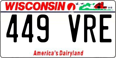 WI license plate 449VRE