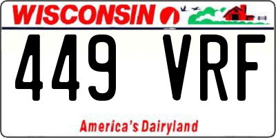 WI license plate 449VRF