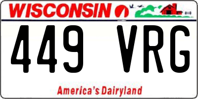 WI license plate 449VRG