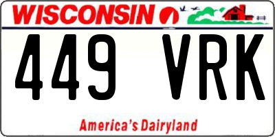 WI license plate 449VRK