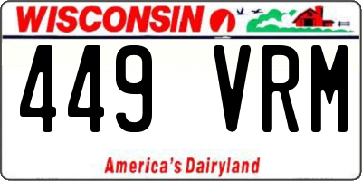 WI license plate 449VRM