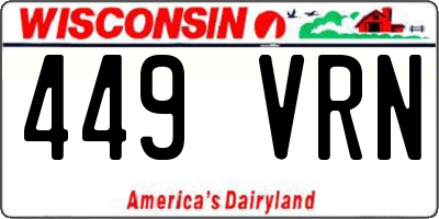 WI license plate 449VRN