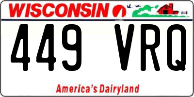 WI license plate 449VRQ