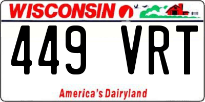 WI license plate 449VRT