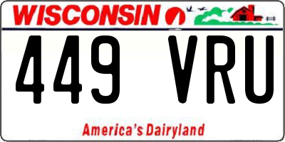WI license plate 449VRU