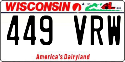 WI license plate 449VRW