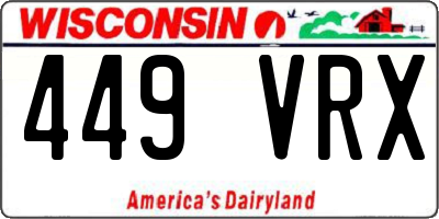 WI license plate 449VRX
