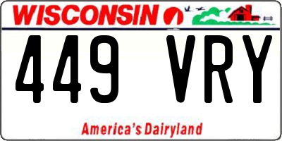 WI license plate 449VRY