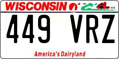 WI license plate 449VRZ