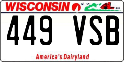 WI license plate 449VSB