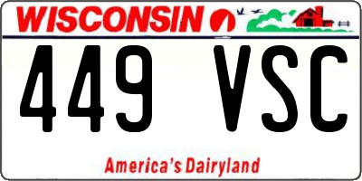WI license plate 449VSC