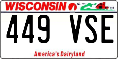 WI license plate 449VSE