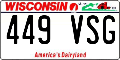 WI license plate 449VSG