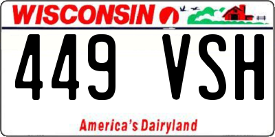 WI license plate 449VSH