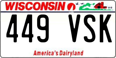 WI license plate 449VSK