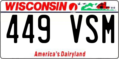 WI license plate 449VSM