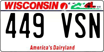 WI license plate 449VSN