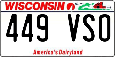 WI license plate 449VSO
