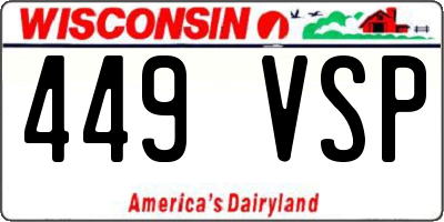 WI license plate 449VSP