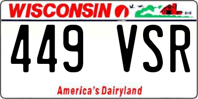 WI license plate 449VSR