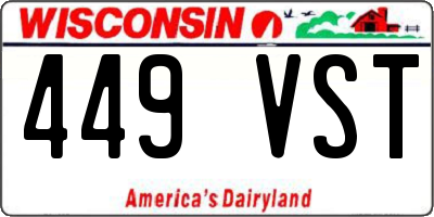 WI license plate 449VST