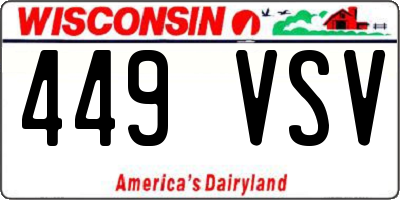 WI license plate 449VSV
