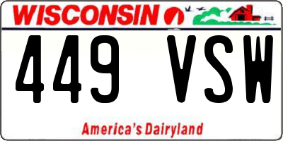 WI license plate 449VSW