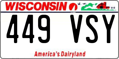 WI license plate 449VSY