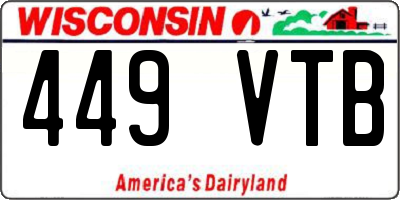 WI license plate 449VTB