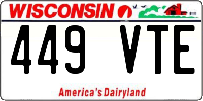 WI license plate 449VTE