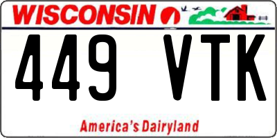 WI license plate 449VTK