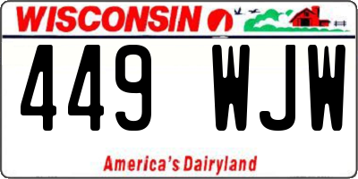 WI license plate 449WJW