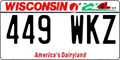 WI license plate 449WKZ