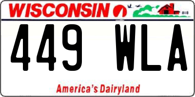 WI license plate 449WLA