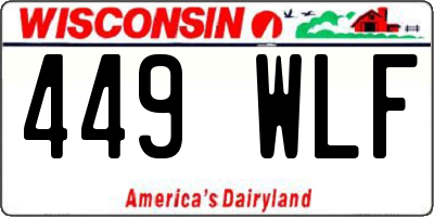 WI license plate 449WLF