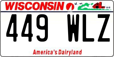 WI license plate 449WLZ