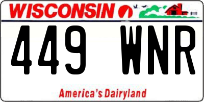 WI license plate 449WNR