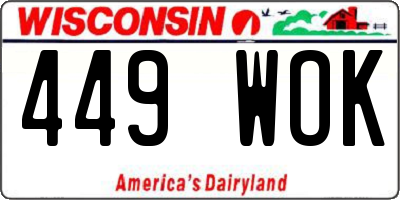 WI license plate 449WOK