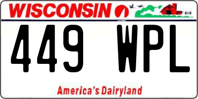 WI license plate 449WPL