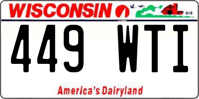 WI license plate 449WTI