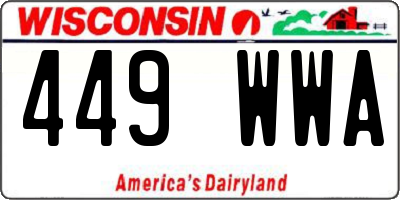 WI license plate 449WWA