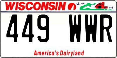 WI license plate 449WWR